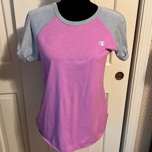 Champion vintage pink/grey tee shirt. Size large in great preowned condition
